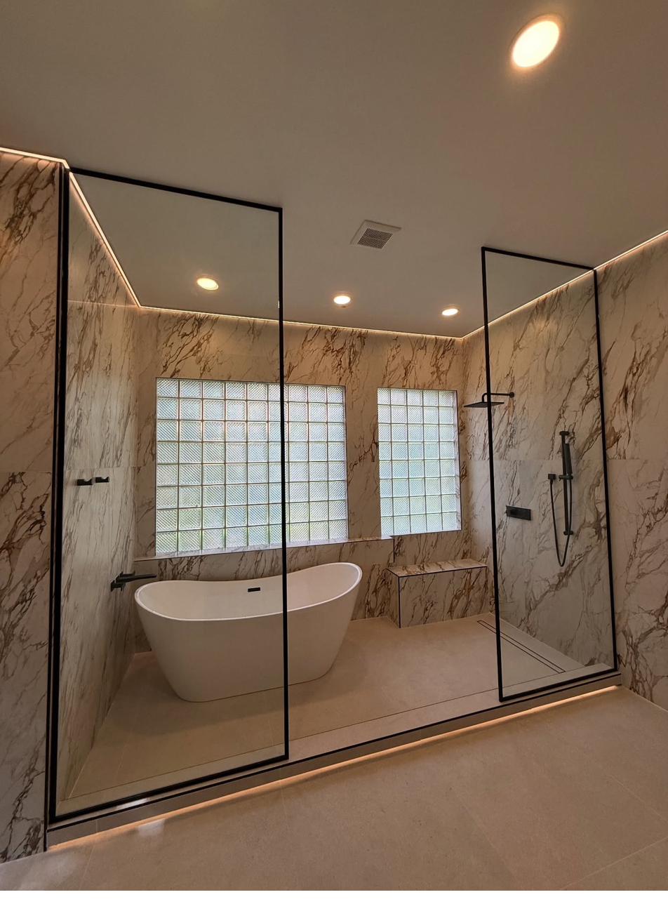 Custom renovated bathroom by Top Design Tile in Port St. Lucie, FL